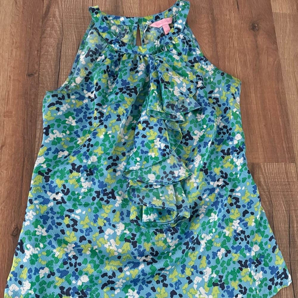 Lilly Pulitzer silk ruffle blouse
